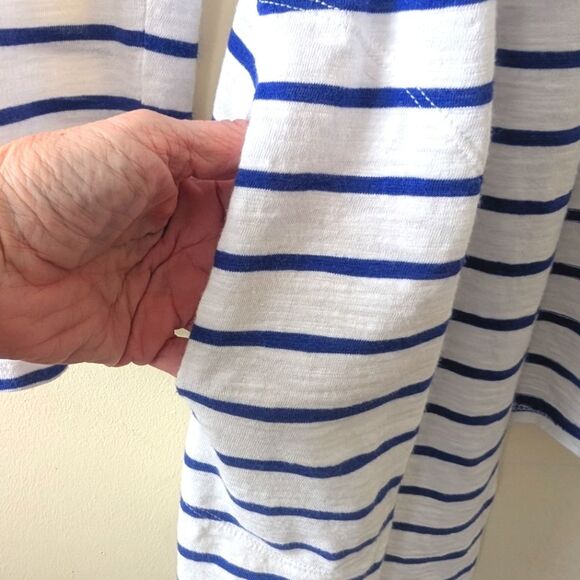 Chico's Ultimate Tee Striped Cardigan Open Front Top Size 1 S-M - Picture 5 of 7